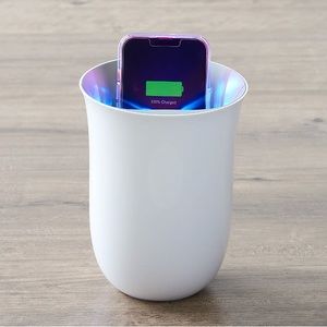 LEXON OBLIO Wireless Charging Station with UV Sanitizer, White